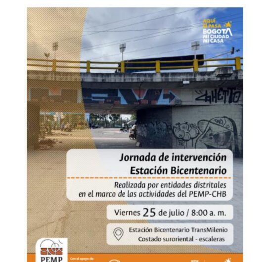 Este viernes 25 de julio, jornada de intervención en la estación Bicentenario