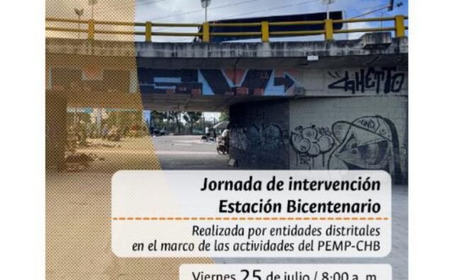 Este viernes 25 de julio, jornada de intervención en la estación Bicentenario